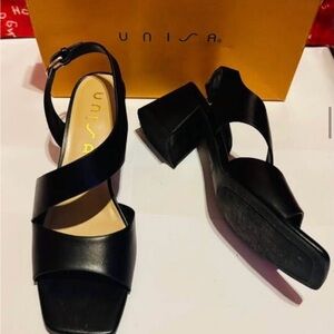 Unisa Black Strappy Heels